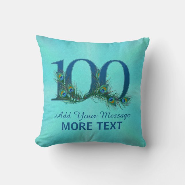 Personalized classy 100 birthday century mug throw pillow (Front)