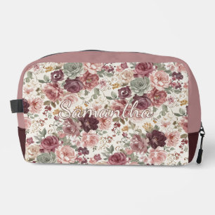Personalized Classy French Floral Art Toiletry Bag