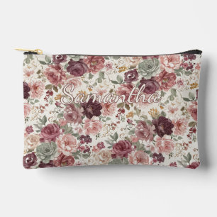 Personalized Classy French Floral Art Toiletry Bag