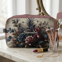 Personalized Classy Gothic Rose Travel Makeup Bag