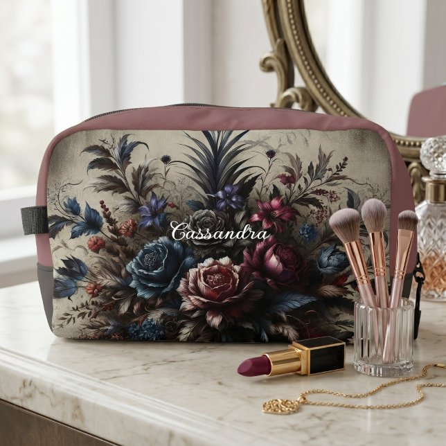 Personalized Classy Gothic Rose Travel Makeup Bag (Creator Uploaded)