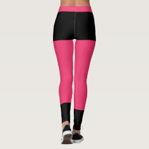 Personalized Classy Hot Pink Cute Black Accents Leggings