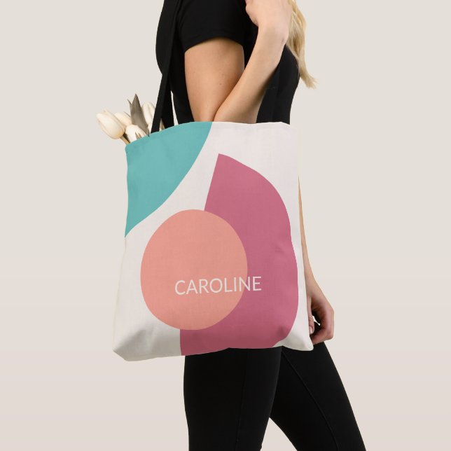 Personalized Classy Midcentury Abstract Pattern Tote Bag (Close Up)