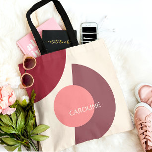 Personalized Classy Midcentury Abstract Pattern Tote Bag