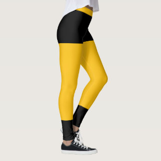 Personalized Classy Sunshine Yellow Black Accents Leggings