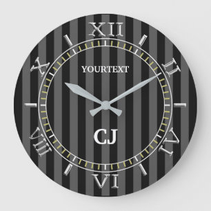 Personalized Classy Vertical Stripes Dial on a Large Clock
