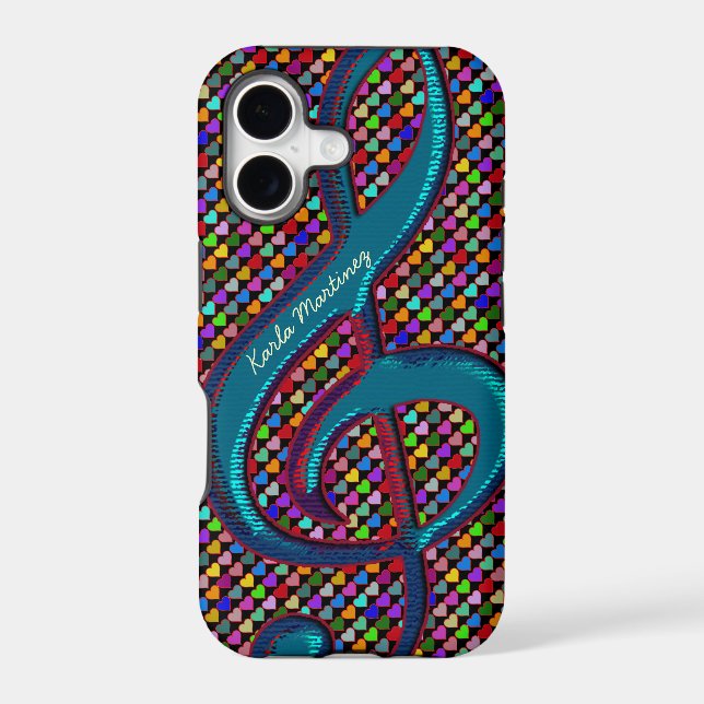 personalized clave musical note hearts (Back)