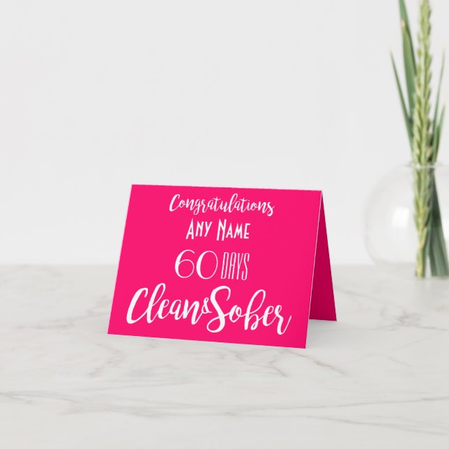personalized clean and sober 12 step milestone card (Front)