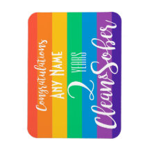 personalized clean and sober card rainbow lgbt