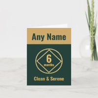 Personalized Clean and Sober green and gold NA 