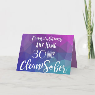 Personalized Clean & Sober Greeting Card Sobriety