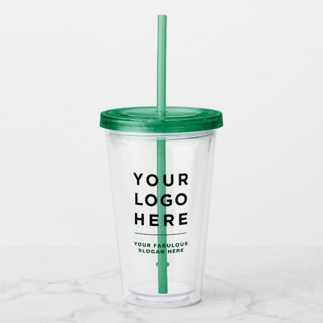 Personalized Clear Tumbler with Straw (Front)