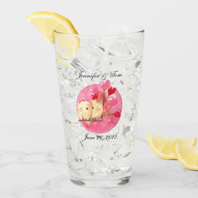 Personalized Clear Wedding Favour Glass (Front Ice)