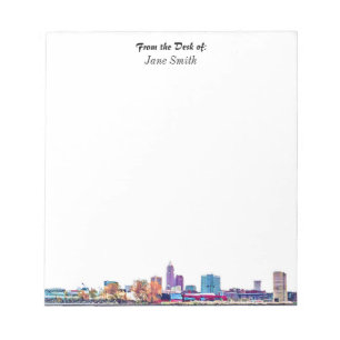 Personalized Cleveland Skyline Notepad