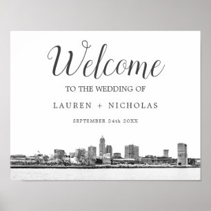 Personalized Cleveland Skyline Wedding Welcome Poster