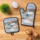Personalized Cliffs Ocean Waves Oven Mitt & Pot Holder Set<br><div class="desc">Personalized Cliffs Ocean Waves Oven Mitt & Pot Holder Set</div>