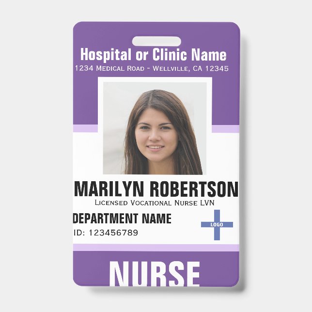 Personalized Clinic Hospital Employee Badge (Front)