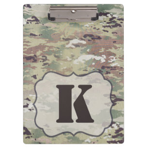 Personalized Clip Board Army OCP Camo Uniform Camo
