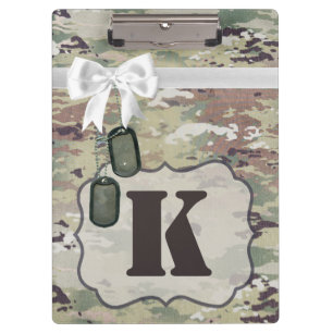 Personalized Clip Board Army OCP Camo Uniform Camo
