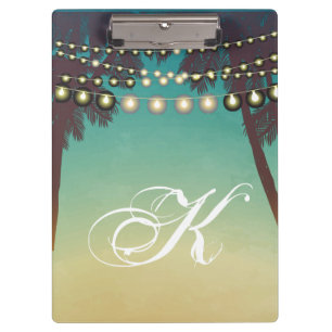 Personalized Clip Board Beach Sunset Palm Trees St