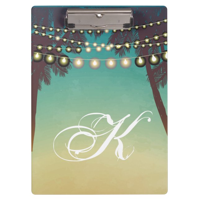 Personalized Clip Board Beach Sunset Palm Trees St (Front)