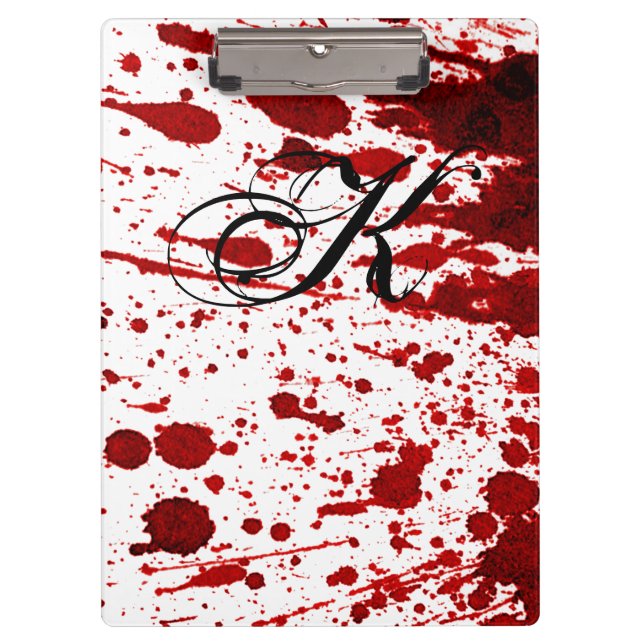 Personalized Clip Board Blood Splatter Vampire Got (Front)