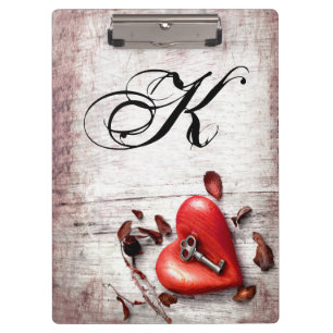 Personalized Clip Board Country Wood Key to my Hea