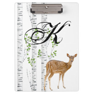 Personalized Clip Board Deer Doe Buck Forest Woodl