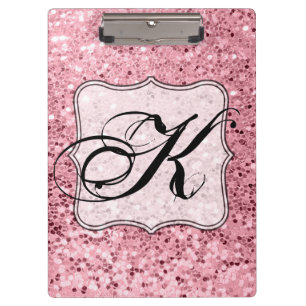 Personalized Clip Board Rose Gold Glitter
