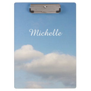 Personalized clipboard   Blue sky and white clouds