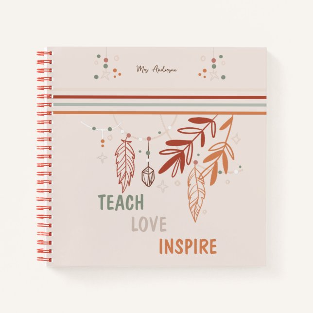 personalized Clipboard Bohemian Floral customize  Notebook (Front)