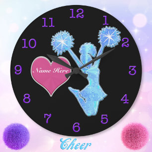 Personalized Clocks for Cheerleading Room Decor