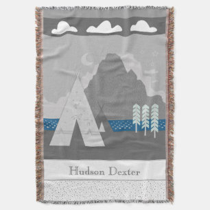 Personalized Cloud Mountain Teepee Blanket