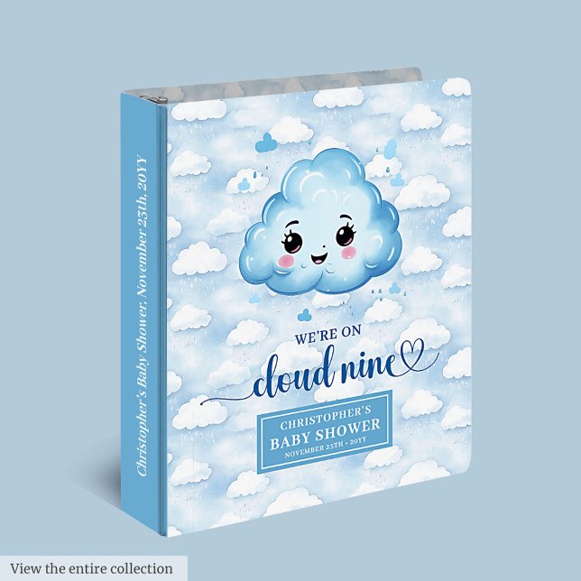Personalized Cloud Nine Baby Boy Memory Album Binder (Personalized Cloud Nine Baby Boy Memory Album 3 ring binder)