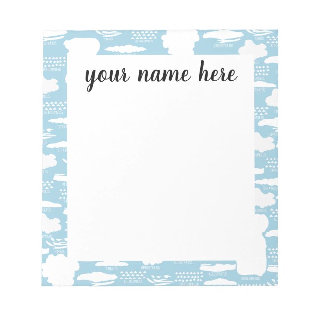 Personalized Clouds Notepad (Front)