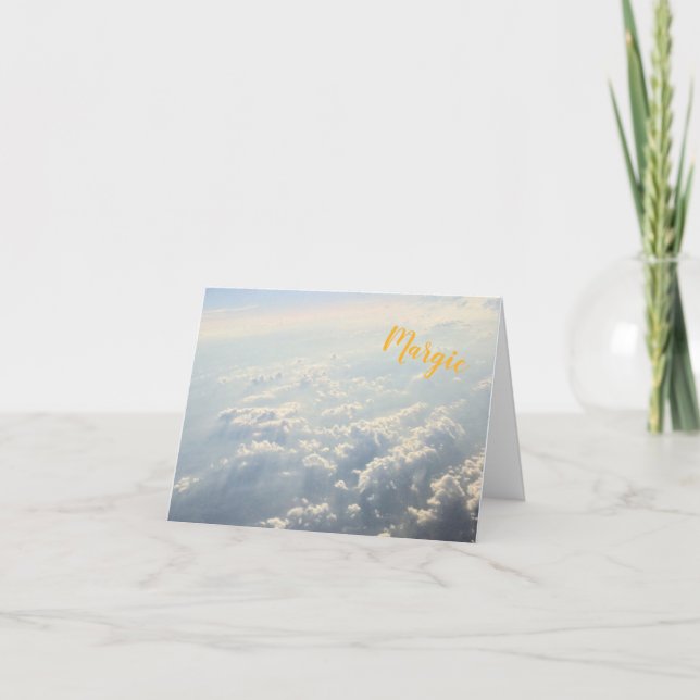 Personalized Clouds with Quote Note Card (Front)