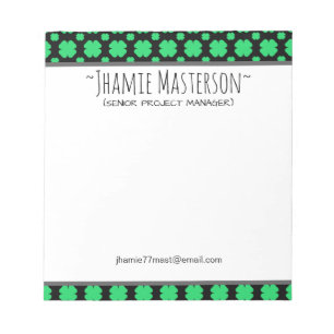 Personalized Clover Notepad