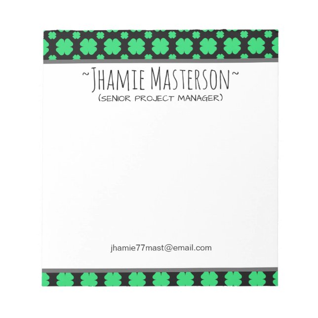 Personalized Clover Notepad (Front)