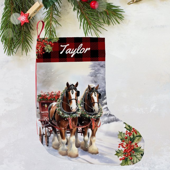 Personalized Clydesdale Christmas Horse Stocking (Creator Uploaded)