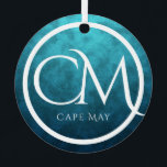 Personalized CM Cape May NJ Beach Christmas Metal Ornament<br><div class="desc">CM Cape May NJ Beach Holiday Christmas Tree Ornament - It can be personalized with a name,  year or any text that you wish to add.  -</div>