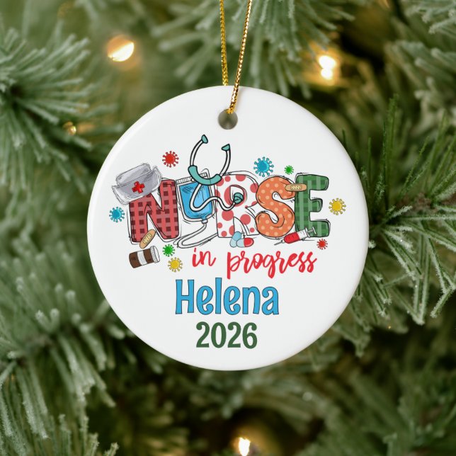 Personalized CNA, Certified Nurse Assistant Ceramic Ornament (Tree)