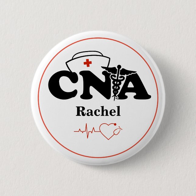 Personalized CNA Certified Nursing Assistant   2 Inch Round Button (Front)