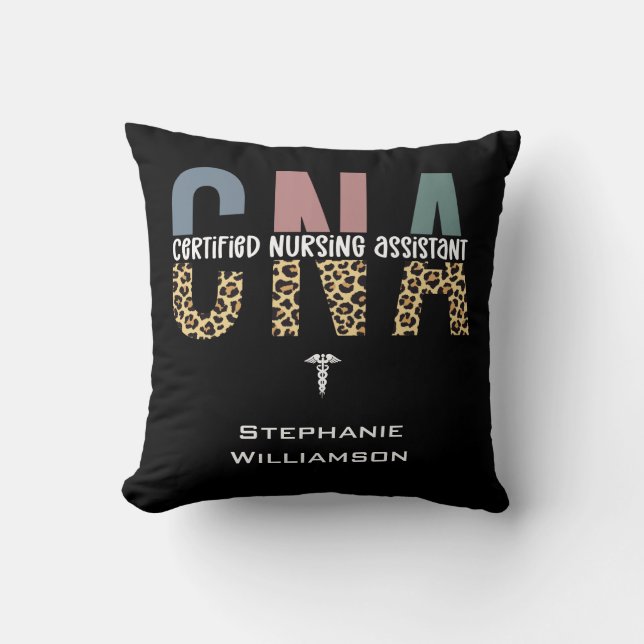 Personalized CNA Certified Nursing Assistant Throw Pillow (Front)