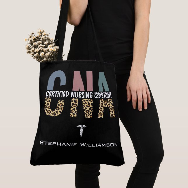 Personalized CNA Certified Nursing Assistant Tote Bag (Close Up)