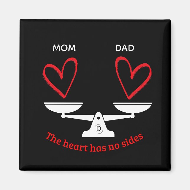 Personalized Co-Parenting Magnet - The Heart Has N (Front)