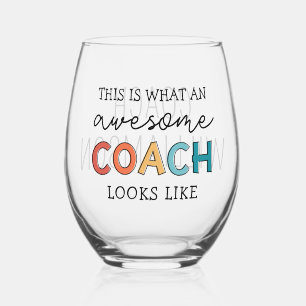  Personalized Coach Funny Awesome Coach Stemless Wine Glass