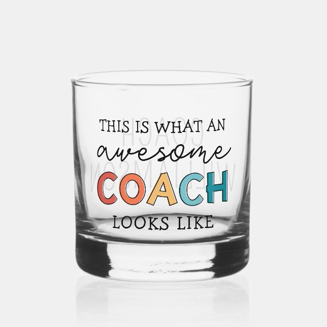  Personalized Coach Funny Awesome Coach Whiskey Glass (Front)