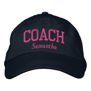 Personalized Coach in Hot Pink Embroidered Hat