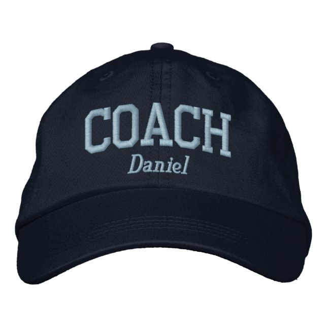 Personalized Coach in Light Blue Embroidered Hat (Front)