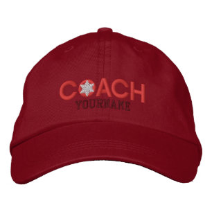 Personalized Coach Lovers Red Embroidered Hat